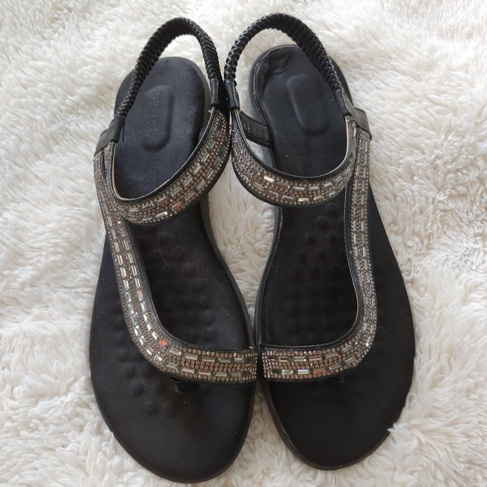 Patrizia Sparkly Cut Crystals Thong Sandals 10